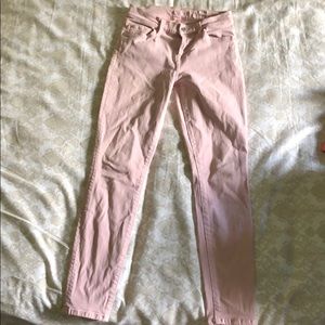 Light pink skinny jeans